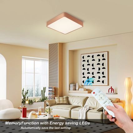 BRILAGI - LED Stmívatelné stropní svítidlo POOL SQUARE LED/48W/230V 3000-6000K 50x50 cm bronzová + dálkové ovládání