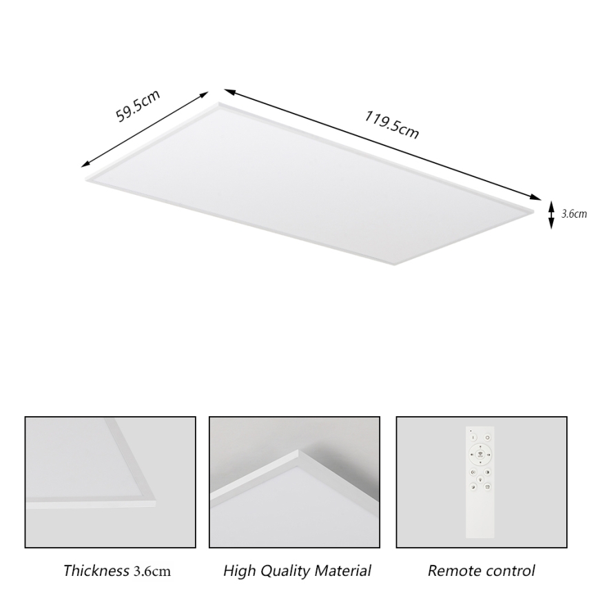 Brilagi - LED Stmívatelné stropní svítidlo SLIMFRAME LED/80W/230V 120x60 cm 3000-6000K bílá + dálkové ovládání