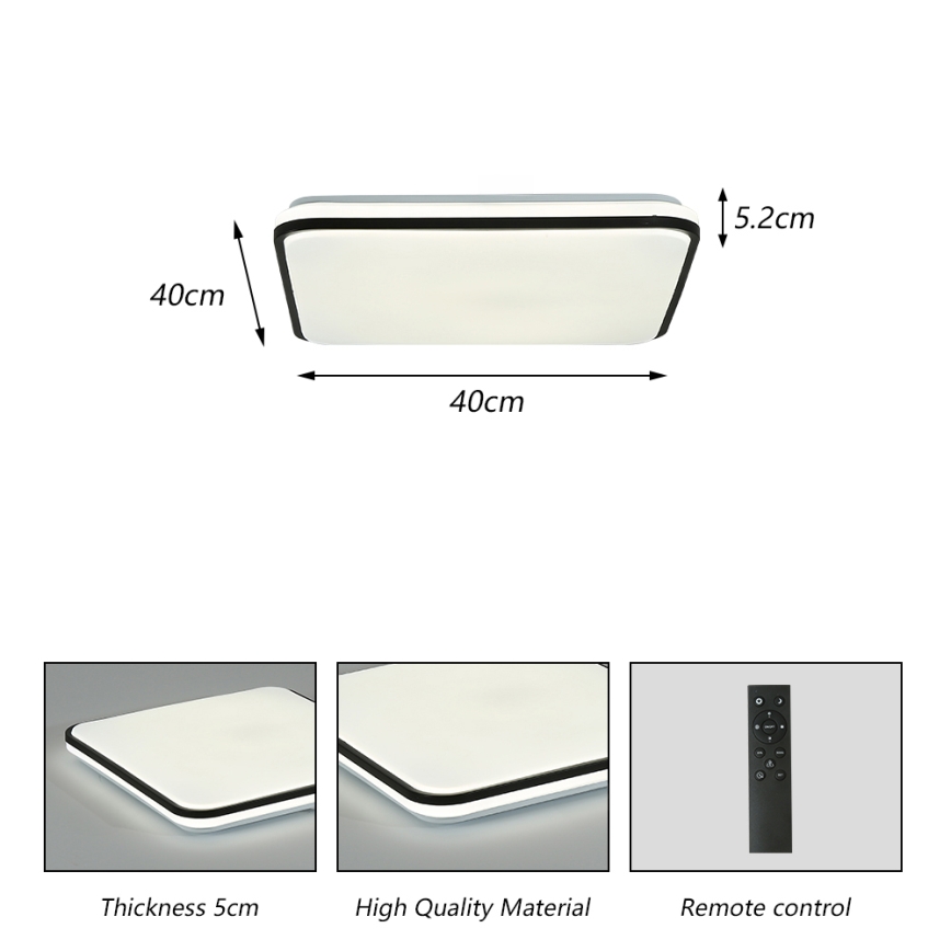 Brilagi - LED Stmívatelné stropní svítidlo SMART LED/24W/230V 43x43 cm 3000-6000K Wi-Fi Tuya Beacon + dálkové ovládání