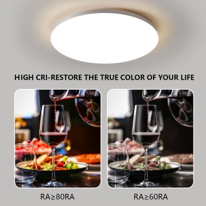 Brilagi - LED Stmívatelné stropní svítidlo SMART LED/24W/230V pr. 38 cm 3000-6000K Wi-Fi Tuya Beacon + dálkové ovládání