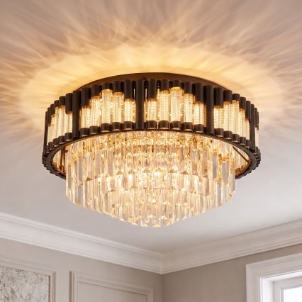 Brilagi - LED Stmívatelné stropní svítidlo CROWN LED/41W/230V 3000-6000K pr. 48 cm černá + dálkové ovládání