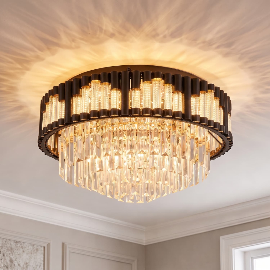 Brilagi - LED Stmívatelné stropní svítidlo CROWN LED/41W/230V 3000-6000K pr. 48 cm černá + dálkové ovládání