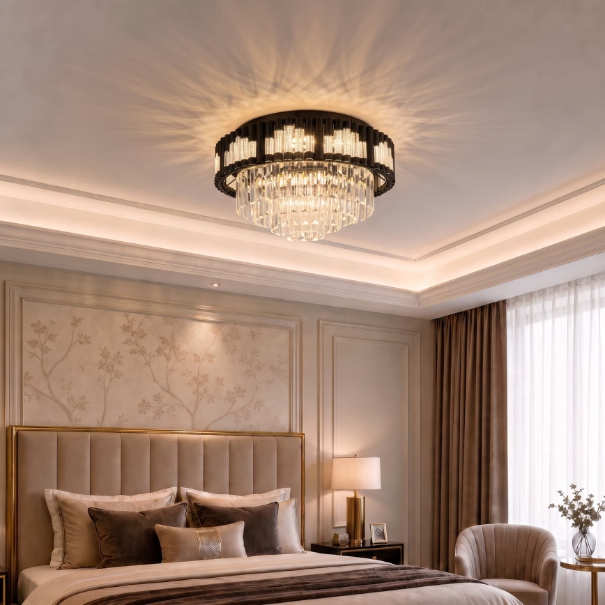 Brilagi - LED Stmívatelné stropní svítidlo CROWN LED/41W/230V 3000-6000K pr. 48 cm černá + dálkové ovládání
