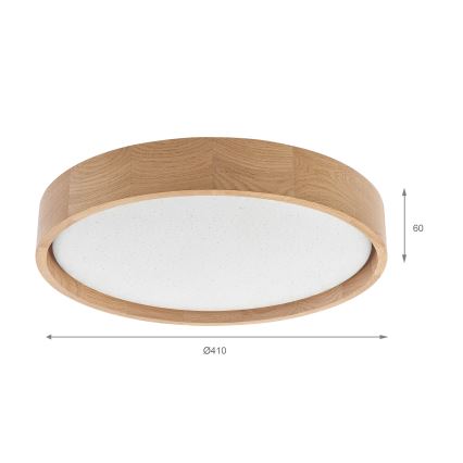 Brilagi - LED Stmívatelné stropní svítidlo MANAROLA SMART STARS LED/24W/230V 3000-6000K Wi-Fi Tuya Beacon pr. 41 cm dub + dálkové ovládání