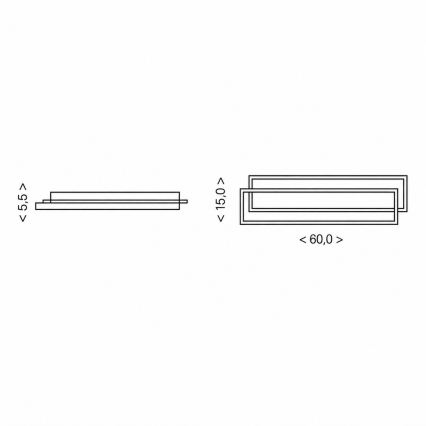 BRILAGI - LED Stmívatelné stropní svítidlo OUTLINE LED/66W/230V 3000-6000K 15x60 cm bílá/černá + dálkové ovládání