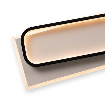 Brilagi - LED Stmívatelné stropní svítidlo OUTLINE LED/90W/230V 3000-6000K 18x100 cm bílá/černá + dálkové ovládání