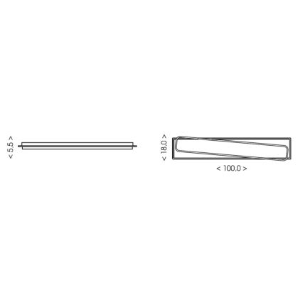 Brilagi - LED Stmívatelné stropní svítidlo OUTLINE LED/90W/230V 3000-6000K 18x100 cm bílá/černá + dálkové ovládání