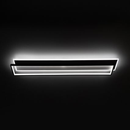 Brilagi - LED Stmívatelné stropní svítidlo OUTLINE LED/90W/230V 3000-6000K 18x100 cm bílá/černá + dálkové ovládání