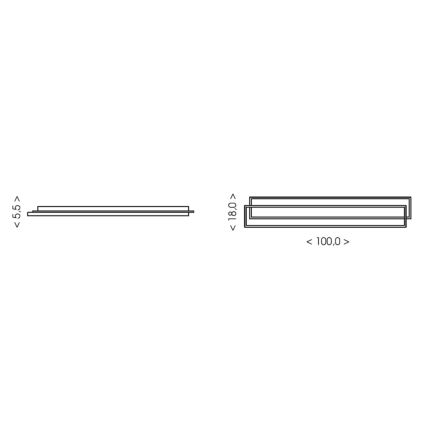 Brilagi - LED Stmívatelné stropní svítidlo OUTLINE LED/90W/230V 3000-6000K 18x100 cm bílá/černá + dálkové ovládání