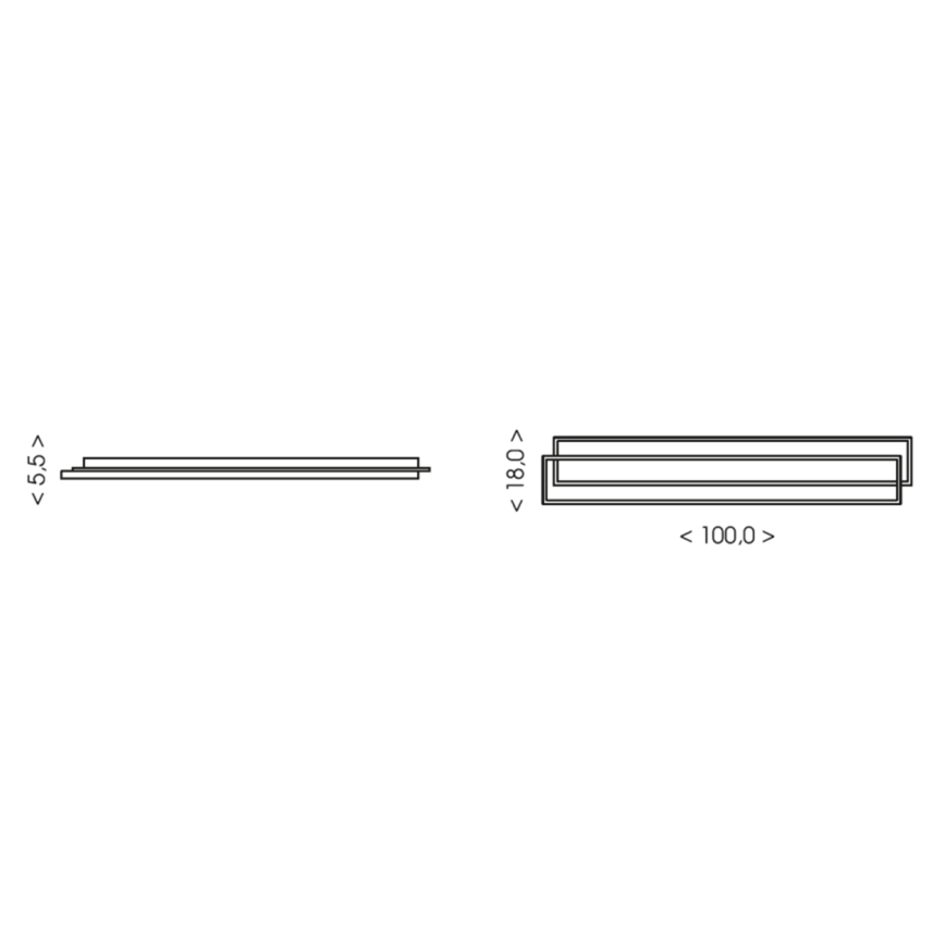 Brilagi - LED Stmívatelné stropní svítidlo OUTLINE LED/90W/230V 3000-6000K 18x100 cm bílá/černá + dálkové ovládání