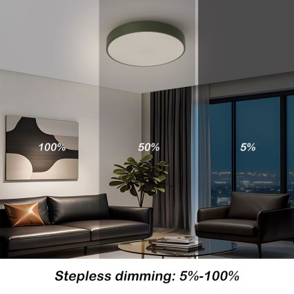 Brilagi - LED Stmívatelné stropní svítidlo POOL LED/36W/230V 3000-6000K pr. 30 cm zelená + dálkové ovládání