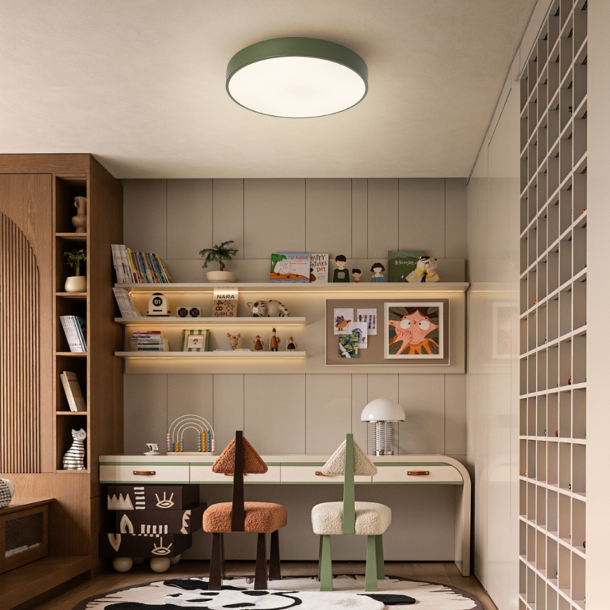 Brilagi - LED Stmívatelné stropní svítidlo POOL LED/36W/230V 3000-6000K pr. 30 cm zelená + dálkové ovládání