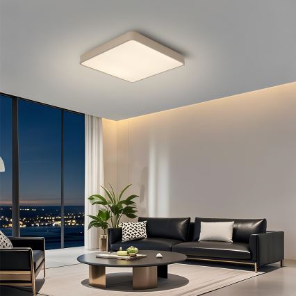 Brilagi - LED Stmívatelné stropní svítidlo POOL LED/36W/230V 3000-6000K 40x40 cm béžová + dálkové ovládání