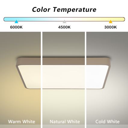 Brilagi - LED Stmívatelné stropní svítidlo POOL LED/48W/230V 3000-6000K 50x50 cm béžová + dálkové ovládání