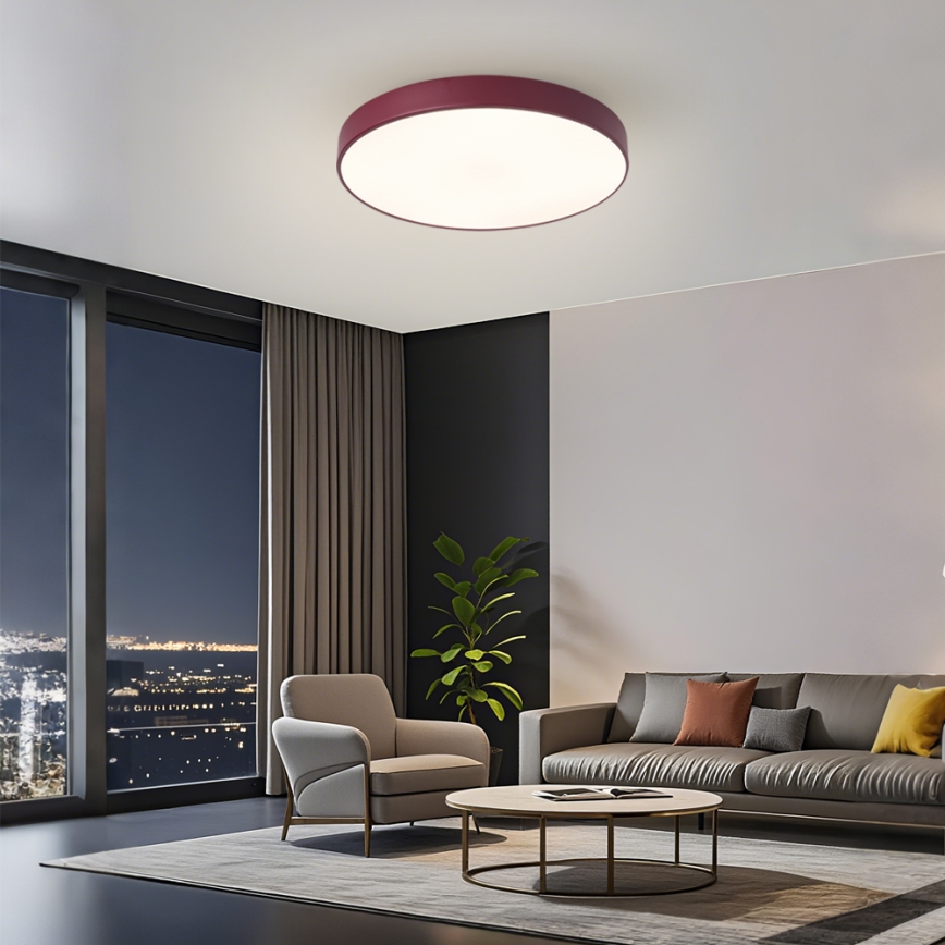 Brilagi - LED Stmívatelné stropní svítidlo POOL LED/60W/230V 3000-6000K pr. 50 cm burgundy + dálkové ovládání