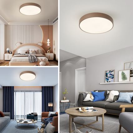 Brilagi - LED Stmívatelné stropní svítidlo POOL LED/60W/230V 3000-6000K pr. 50 cm hnědá + dálkové ovládání