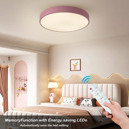 Brilagi - LED Stmívatelné stropní svítidlo POOL LED/60W/230V 3000-6000K pr. 50 cm růžová + dálkové ovládání