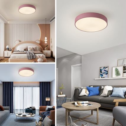 Brilagi - LED Stmívatelné stropní svítidlo POOL LED/60W/230V 3000-6000K pr. 50 cm růžová + dálkové ovládání