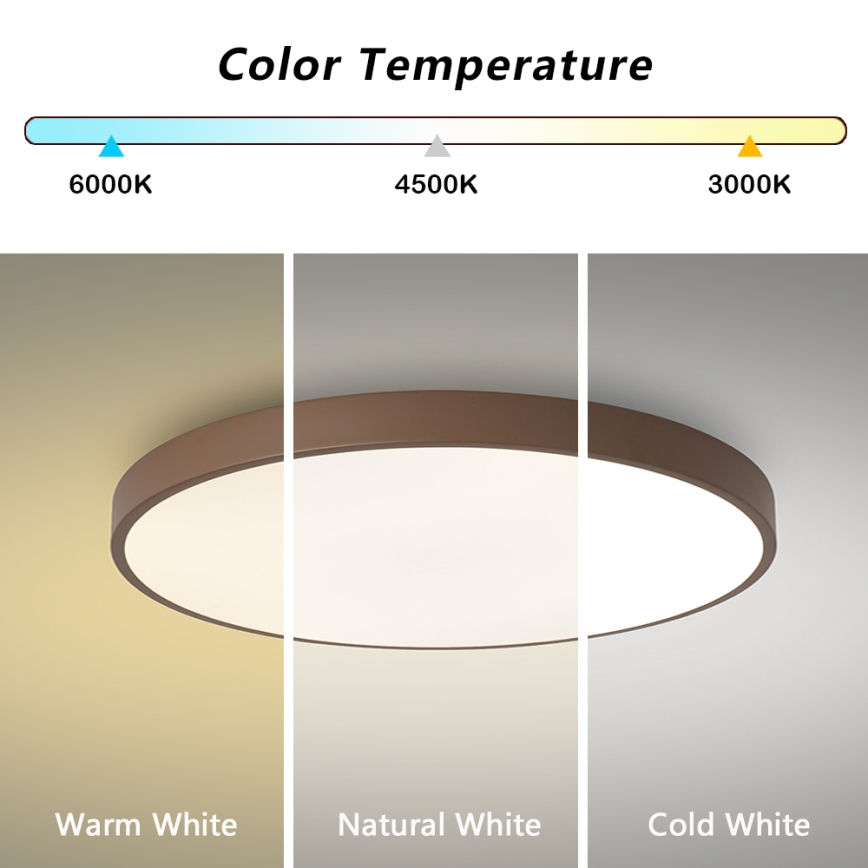 Brilagi - LED Stmívatelné stropní svítidlo POOL LED/60W/230V 3000-6000K pr. 60 cm hnědá + dálkové ovládání