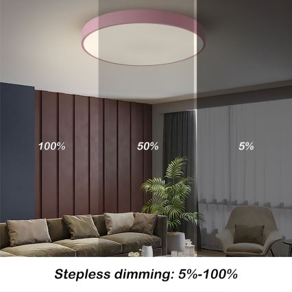Brilagi - LED Stmívatelné stropní svítidlo POOL LED/60W/230V 3000-6000K pr. 60 cm růžová + dálkové ovládání