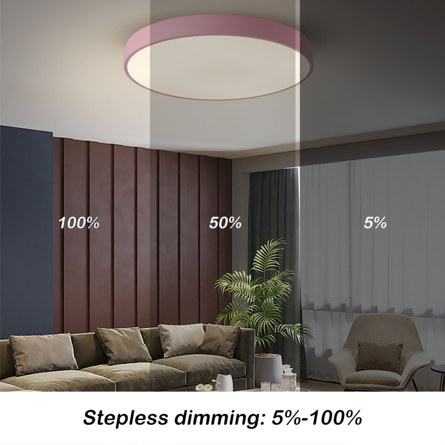 Brilagi - LED Stmívatelné stropní svítidlo POOL LED/60W/230V 3000-6000K pr. 60 cm růžová + dálkové ovládání