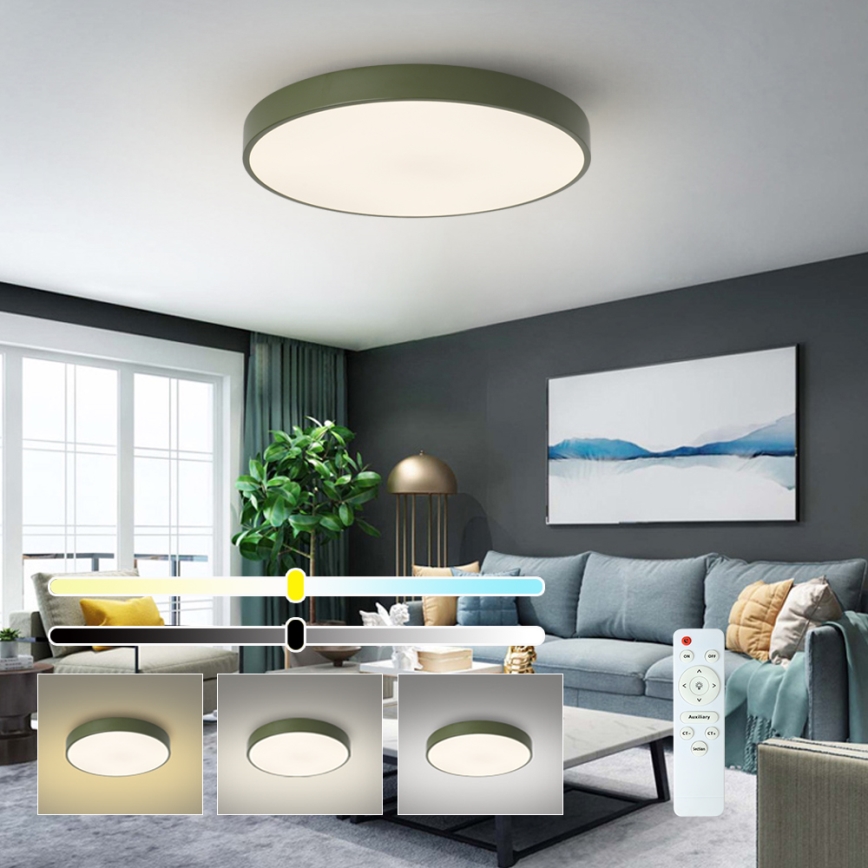 Brilagi - LED Stmívatelné stropní svítidlo POOL LED/60W/230V 3000-6000K pr. 60 cm zelená + dálkové ovládání