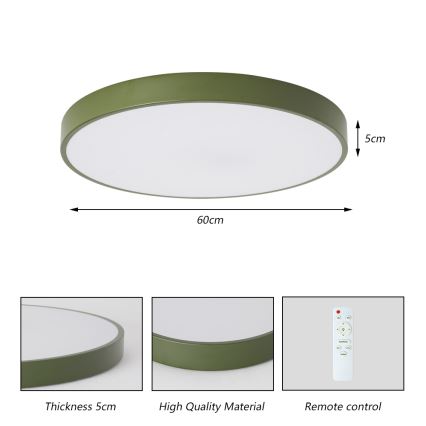 Brilagi - LED Stmívatelné stropní svítidlo POOL LED/60W/230V 3000-6000K pr. 60 cm zelená + dálkové ovládání