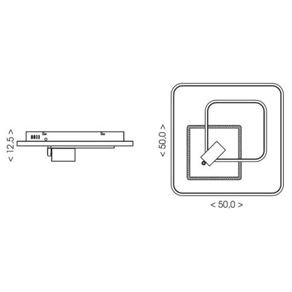 Brilagi - LED Stmívatelné stropní svítidlo UNITY LED/75W/230V + 1xGU10/3W 3000-6000K 50x50 cm bílá/černá + dálkové ovládání