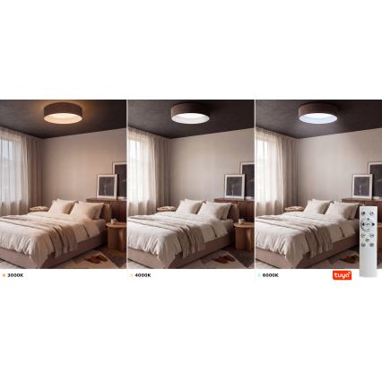 Brilagi - LED Stmívatelné stropní svítidlo VELVET SMARTIX STARS LED/24W/230V 3000-6000K pr. 45 cm hnědá Wi-Fi Tuya Beacon + dálkové ovládání