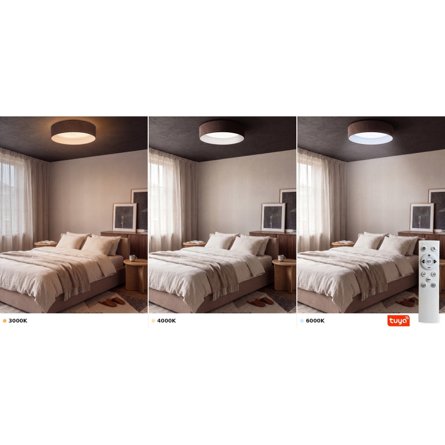 Brilagi - LED Stmívatelné stropní svítidlo VELVET SMARTIX STARS LED/24W/230V 3000-6000K pr. 45 cm hnědá Wi-Fi Tuya Beacon + dálkové ovládání