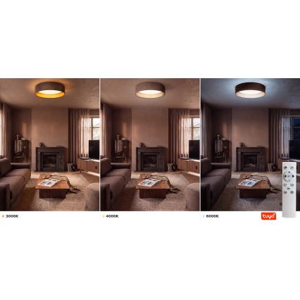 Brilagi - LED Stmívatelné stropní svítidlo VELVET SMARTIX STARS LED/24W/230V 3000-6000K pr. 45 cm hnědá/zlatá Wi-Fi Tuya Beacon + dálkové ovládání