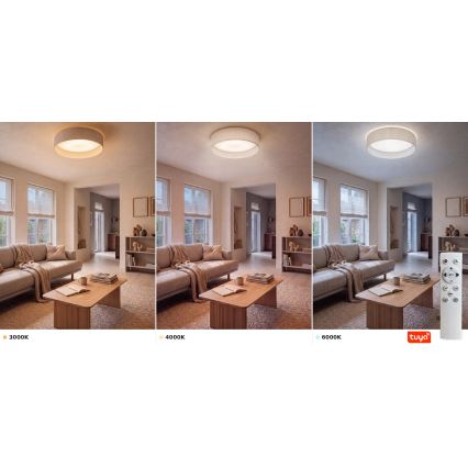 Brilagi - LED Stmívatelné stropní svítidlo VELVET SMARTIX STARS LED/24W/230V 3000-6000K pr. 45 cm krémová Wi-Fi Tuya Beacon + dálkové ovládání