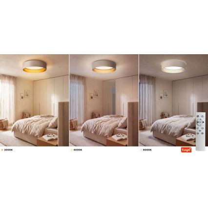 Brilagi - LED Stmívatelné stropní svítidlo VELVET SMARTIX STARS LED/36W/230V 3000-6000K pr. 55 cm krémová/zlatá Wi-Fi Tuya Beacon + dálkové ovládání