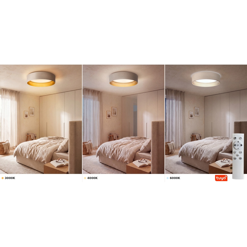 Brilagi - LED Stmívatelné stropní svítidlo VELVET SMARTIX STARS LED/36W/230V 3000-6000K pr. 55 cm krémová/zlatá Wi-Fi Tuya Beacon + dálkové ovládání