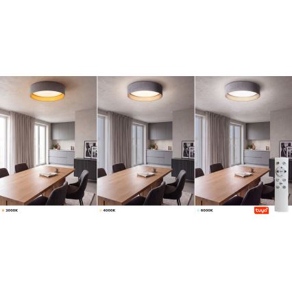 Brilagi - LED Stmívatelné stropní svítidlo VELVET SMARTIX STARS LED/36W/230V 3000-6000K pr. 55 cm šedá/zlatá Wi-Fi Tuya Beacon + dálkové ovládání