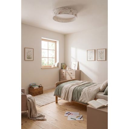 Brilagi - LED Stmívatelné stropní svítidlo VELVET SMARTIX LED/24W/230V 3000-6000K pr. 45 cm bílá/květiny Wi-Fi Tuya Beacon + dálkové ovládání