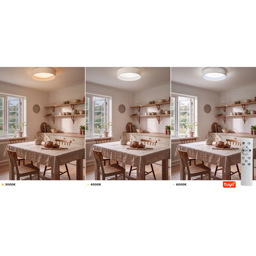 Brilagi - LED Stmívatelné stropní svítidlo VELVET SMARTIX LED/36W/230V 3000-6000K pr. 55 cm bílá Wi-Fi Tuya Beacon + dálkové ovládání