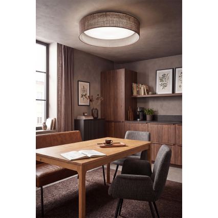 Brilagi - LED Stmívatelné stropní svítidlo VELVET SMARTIX LED/36W/230V 3000-6000K pr. 55 cm hnědá Wi-Fi Tuya Beacon + dálkové ovládání