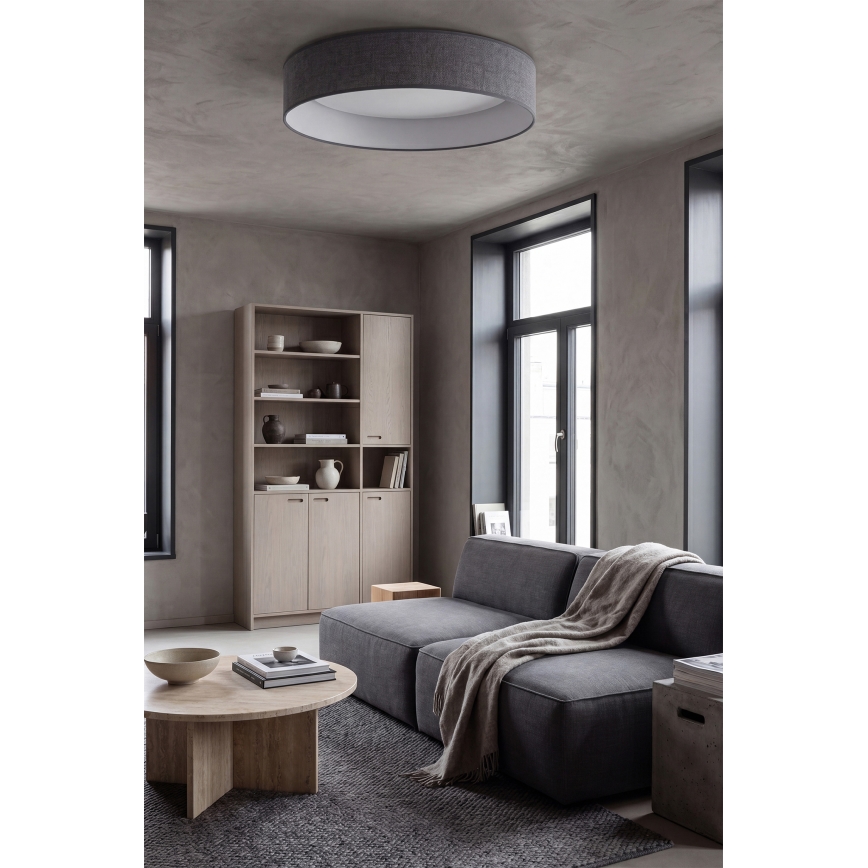 Brilagi - LED Stmívatelné stropní svítidlo VELVET SMARTIX LED/36W/230V 3000-6000K pr. 55 cm šedá Wi-Fi Tuya Beacon + dálkové ovládání