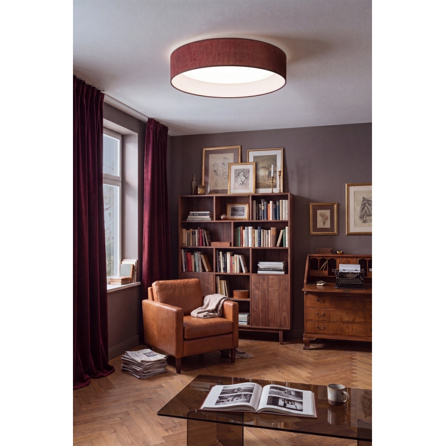 Brilagi - LED Stmívatelné stropní svítidlo VELVET SMARTIX LED/36W/230V 3000-6000K pr. 55 cm vínová Wi-Fi Tuya Beacon + dálkové ovládání