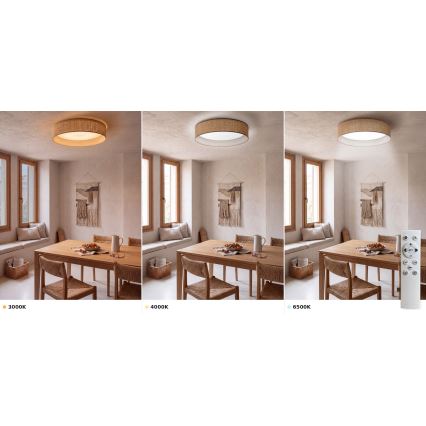 Brilagi - LED Stmívatelné stropní svítidlo VELVET SMART VARI LED/24W/230V 3000-6500K pr. 45 cm béžová + dálkové ovládání