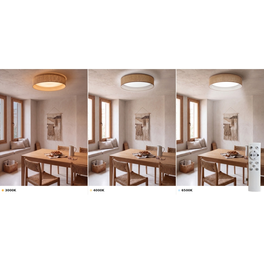 Brilagi - LED Stmívatelné stropní svítidlo VELVET SMART VARI LED/24W/230V 3000-6500K pr. 45 cm béžová + dálkové ovládání