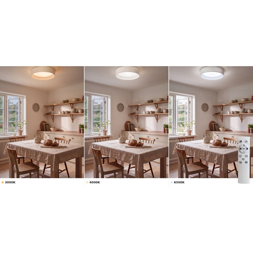 Brilagi - LED Stmívatelné stropní svítidlo VELVET SMART VARI LED/24W/230V 3000-6500K pr. 45 cm bílá + dálkové ovládání