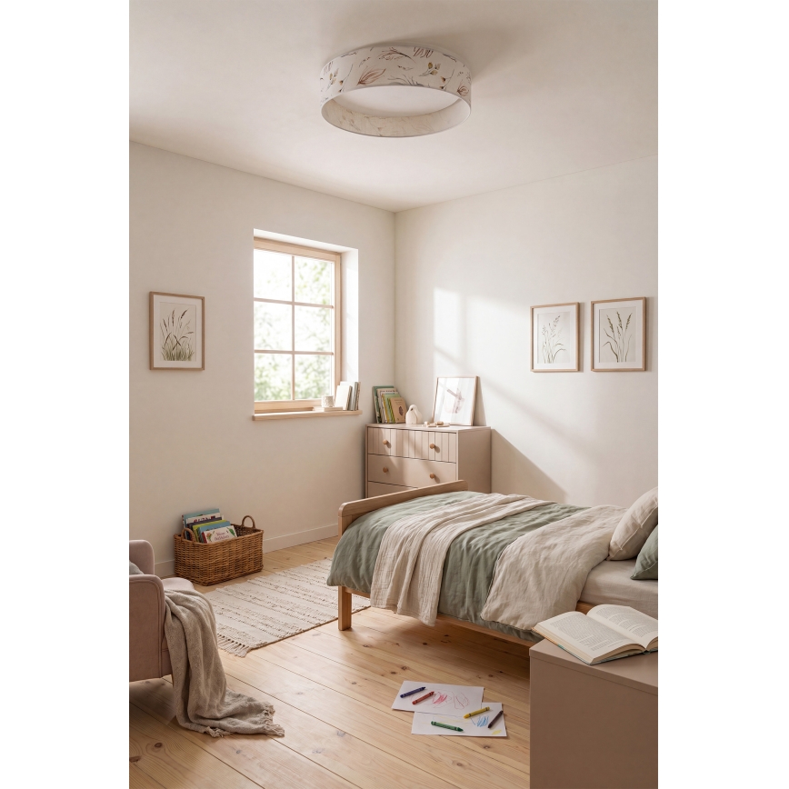 Brilagi - LED Stmívatelné stropní svítidlo VELVET SMART VARI LED/24W/230V 3000-6500K pr. 45 cm bílá/květiny + dálkové ovládání