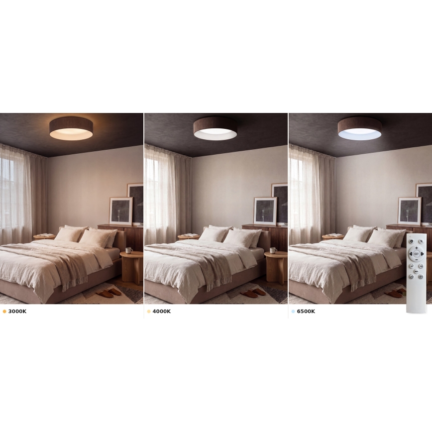 Brilagi - LED Stmívatelné stropní svítidlo VELVET SMART VARI LED/24W/230V 3000-6500K pr. 45 cm hnědá + dálkové ovládání
