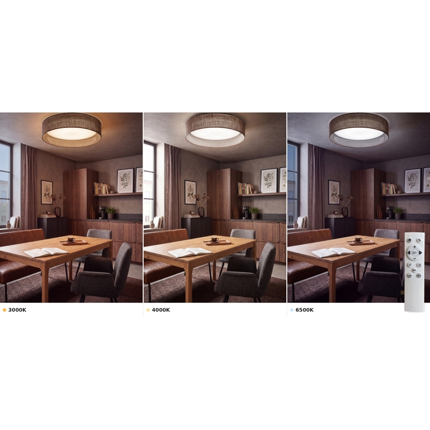 Brilagi - LED Stmívatelné stropní svítidlo VELVET SMART VARI LED/24W/230V 3000-6500K pr. 45 cm hnědá + dálkové ovládání