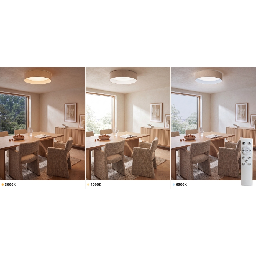 Brilagi - LED Stmívatelné stropní svítidlo VELVET SMART VARI LED/24W/230V 3000-6500K pr. 45 cm krémová + dálkové ovládání