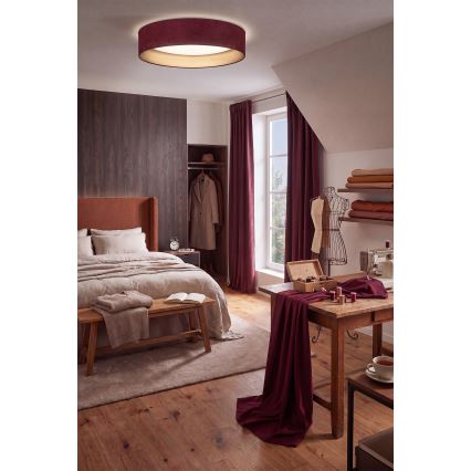 Brilagi - LED Stmívatelné stropní svítidlo VELVET SMART VARI LED/24W/230V 3000-6500K pr. 45 cm vínová/zlatá + dálkové ovládání