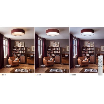 Brilagi - LED Stmívatelné stropní svítidlo VELVET SMART VARI LED/24W/230V 3000-6500K pr. 45 cm vínová + dálkové ovládání