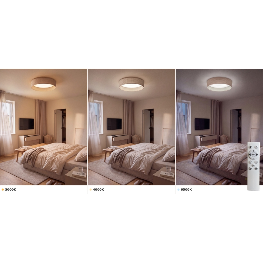 Brilagi - LED Stmívatelné stropní svítidlo VELVET SMART VARI LED/36W/230V 3000-6500K pr. 55 cm béžová + dálkové ovládání